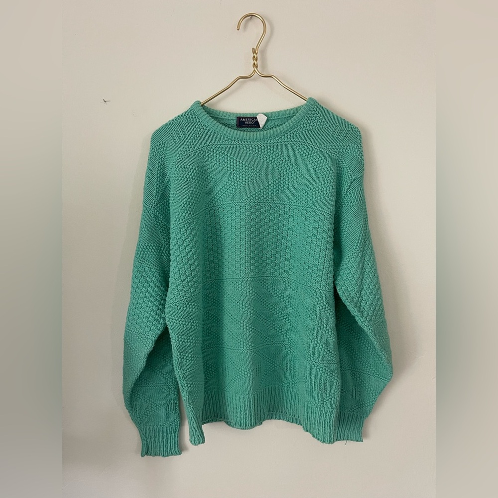 AMERICAN HERO/ tribal textured crewneck